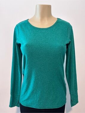 Long Sleeve Crewneck Top in Teal